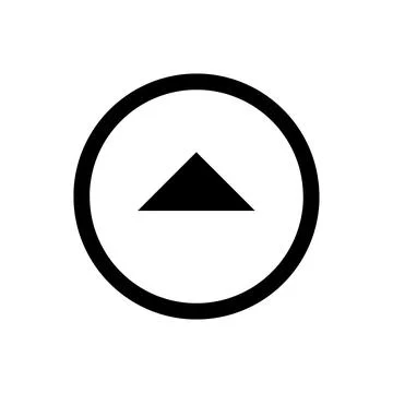 Black arrow pointing up inside a circular frame isolated on transparent Stock Illustration