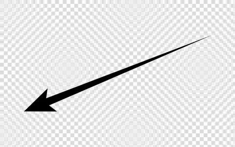 Black arrow pointing left. Isolated arrow icon. Illustrazione stock