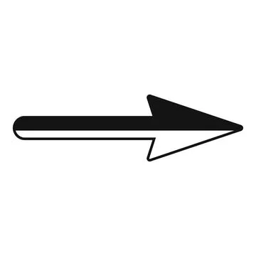 Black arrow pointing right showing direction Stock Illustration