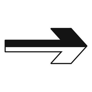 Black arrow pointing right symbolizing direction and progress Stock Illustration