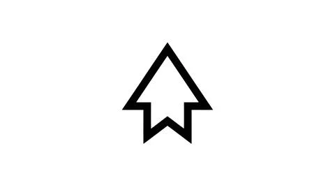 A black arrow pointing upwards with a star-like shape at the top Stock Illustration