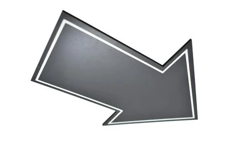 Black arrow right down isolated on white background 写真素材
