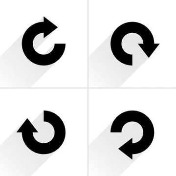 Black arrow sign rotation, repeat, reload icon 스톡 일러스트