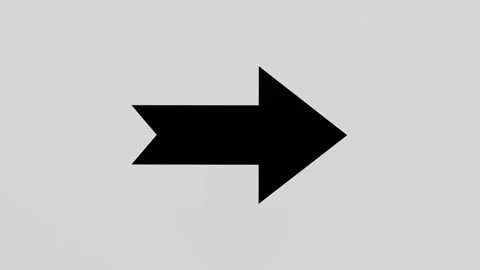 A black arrow turned to the right on a white background. 2d animation. Stock Footage 281354351