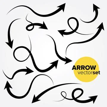 Black Arrow vector collection design element Stock Illustration