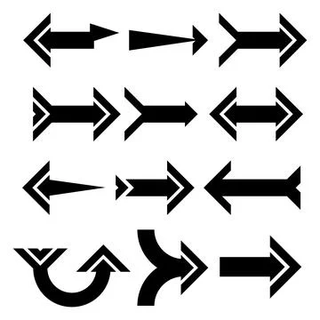 Black arrow Vector Icon - Arrows big black set icons. Arrow icon. Arrow Stock Illustration