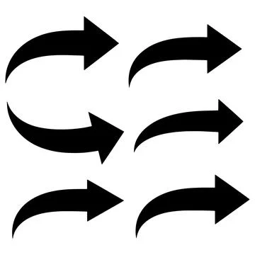 Black arrow vector icons set on white background for web design Stock Illustration