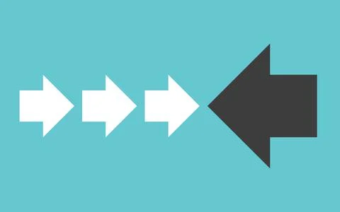 Black arrow vs white Stock Illustration