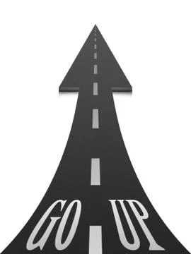 Black up arrow on white background Stock Illustration