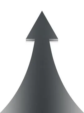 Black up arrow on white background Stock Illustration