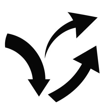 Black arrow on white background Stock Illustration