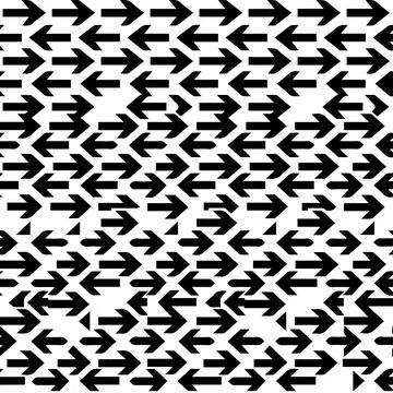 Black arrows in alternating direction seamless pattern Illustrazione stock