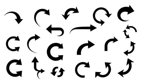 Black Arrows Collection Design Elements on White Background for Designers Stock Illustration