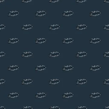 Black arrows on dark blue background with white elements. Seamless pattern in Stock Illustration