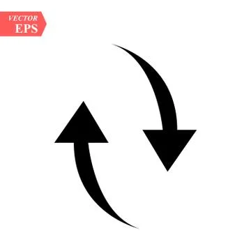 Black arrows icon up and down on white background Stock Illustration