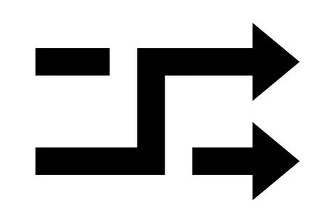 Black arrows with intersection icon. Shuffle icon. Random symbol. Vector  Ilustração Stock