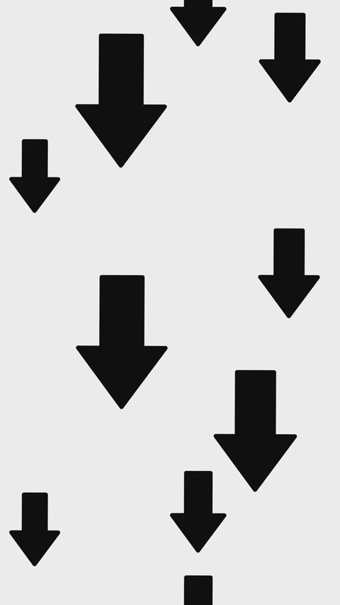 Black arrows moving down isolated on white screen background. Stock Footage 297154029