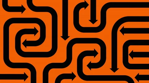 Black arrows on orange background, flat animation Stock Footage 65022202