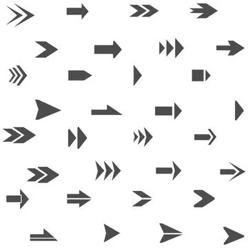 Black arrows seamless pattern vector direction pointers background texture Illustrazione stock