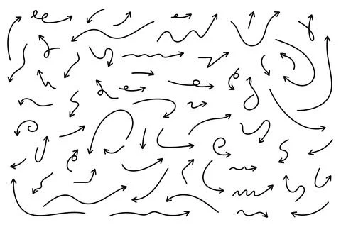 Black arrows set pointer cursor, arrow silhouette icons, vector element isolate Stockillustratie