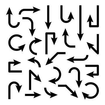 Black Arrows Set on White Background. Arrow, Cursor Icon. Vector Pointers イラスト素材