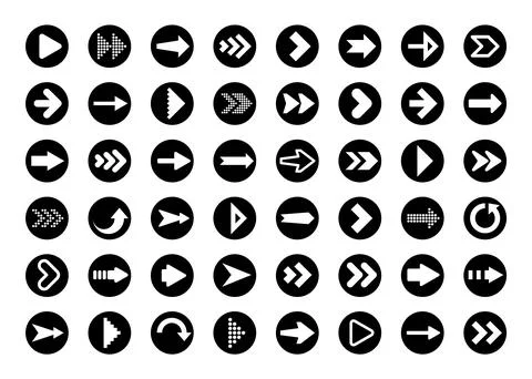 Black Arrows Set on White Background. Arrow, Cursor Icon. Vector Pointers Stock-Illustration