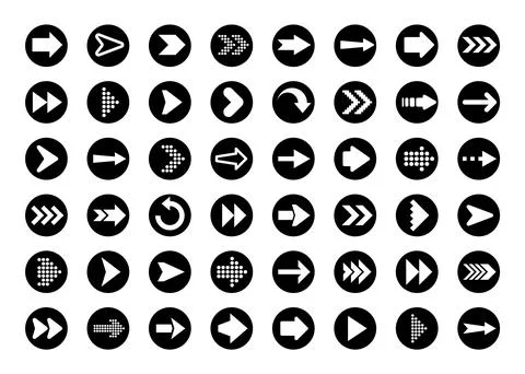 Black Arrows Set on White Background. Arrow, Cursor Icon. Vector Pointers Stock Illustration