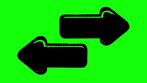 Black arrows stamp left right side line boil effect animation Stock Footage 342148730