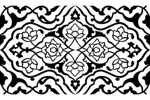 Black artistic ottoman pattern series fifty six Stock Illustration
