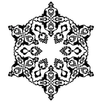 Black artistic ottoman pattern series seventy two Stock Illustration