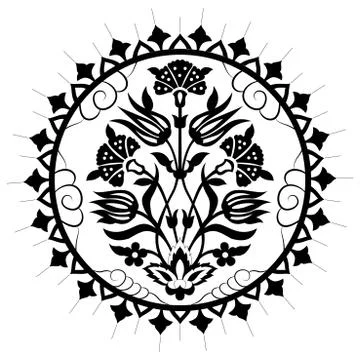 Black artistic ottoman pattern series seventy Stock-Illustration