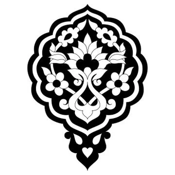 Black artistic ottoman pattern series seventy seven Stock Illustration