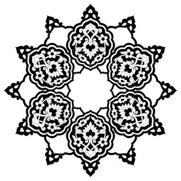 Black artistic ottoman pattern series seventy eight Stock Illustration