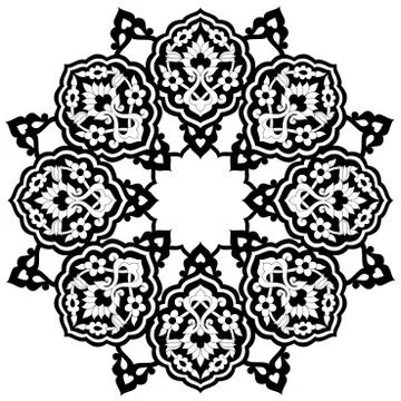 Black artistic ottoman pattern series seventy nine Stock Illustration
