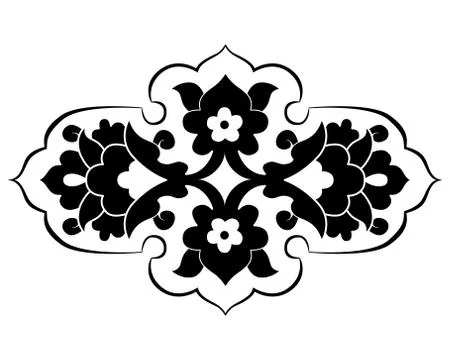 Black artistic ottoman pattern series eighty Stock Illustration