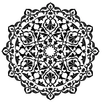 Black artistic ottoman pattern series ninety one Stock Illustration