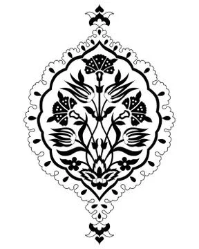 Black artistic ottoman seamless pattern series sixty six version Stock Illustration