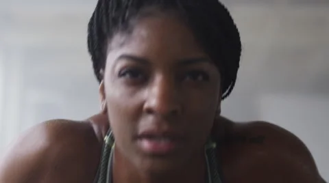 Black athlete doing push-ups Video stock 58973872