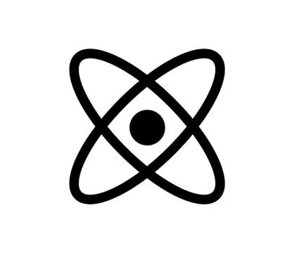 Black atom icon Stock Illustration