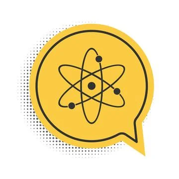 Black Atom icon isolated on white background. Symbol of science, education イラスト素材