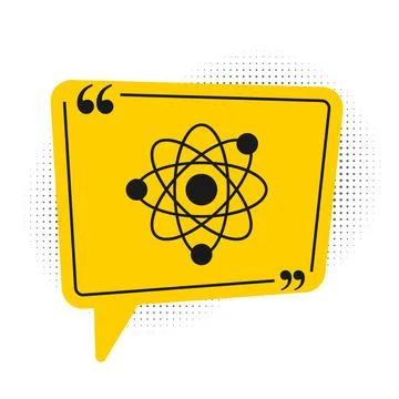 Black Atom icon isolated on white background. Symbol of science, education,.. Stock-Illustration