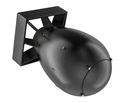 Black atomic bomb, 3D rendering Stock Illustration