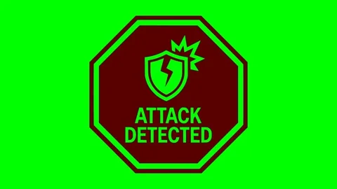 Black attack detected sign red flash animation 動画素材 342829994
