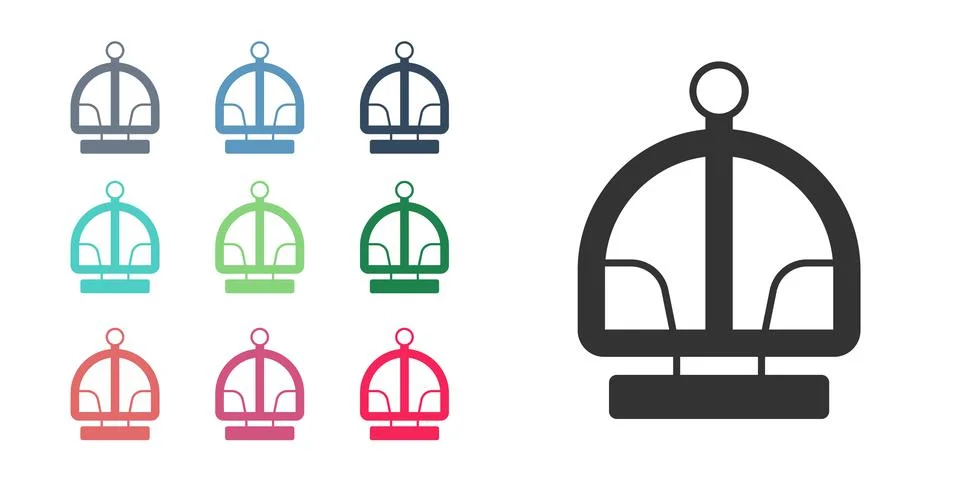 Black Attraction carousel icon isolated on white background. Amusement park Stockillustratie