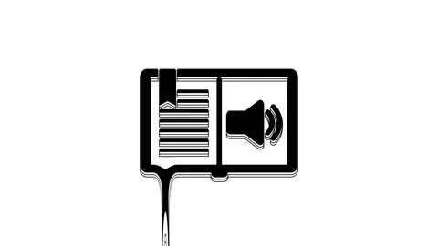 Black Audio book icon isolated on white background. Audio guide sign. Online Stock Footage 233790445