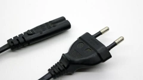 Black audio cable on a white background Foto stock
