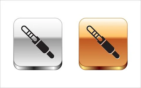 Black Audio jack icon isolated on white background. Audio cable for connection Illustrazione stock