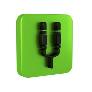 Black Audio jack icon isolated on transparent background. Audio cable for c.. Stock Illustration