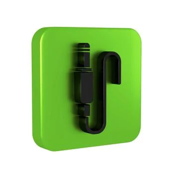 Black Audio jack icon isolated on transparent background. Audio cable for c.. Stock Illustration