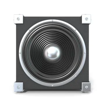 Black audio speaker. 3D Stock Illustration
